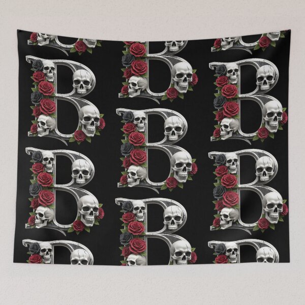 Item preview, B, Ornate Skull Halloween Letters, Gothic Font, Halloween Alphabet Print, Spooky Letters for Hoodie & Merch designed and sold by TheGaliyaStudio.
