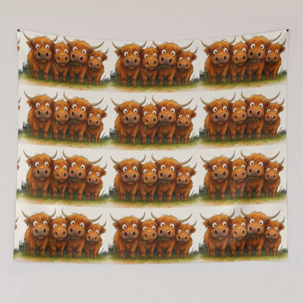 Item preview, Cute HiGHLaND CoW PRiNT SCoTTiSH ' FeLLaS ! ' Designs BY SHiRLeY MacARTHuR designed and sold by Shirley MacArthur Art.