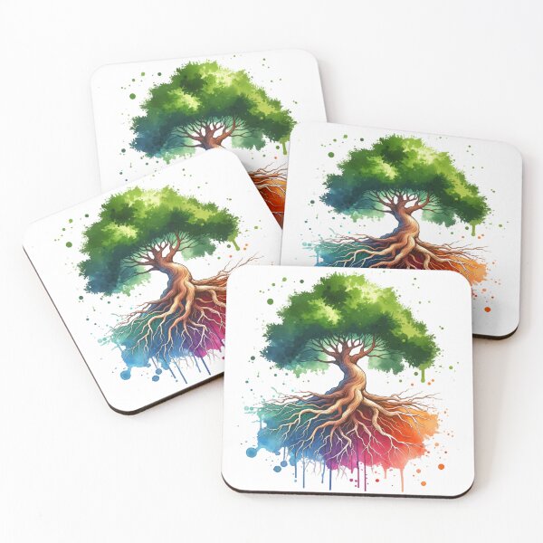 Item preview, Watercolor Tree of Life Rainbow Roots Art designed and sold by UXVisionCraft28.