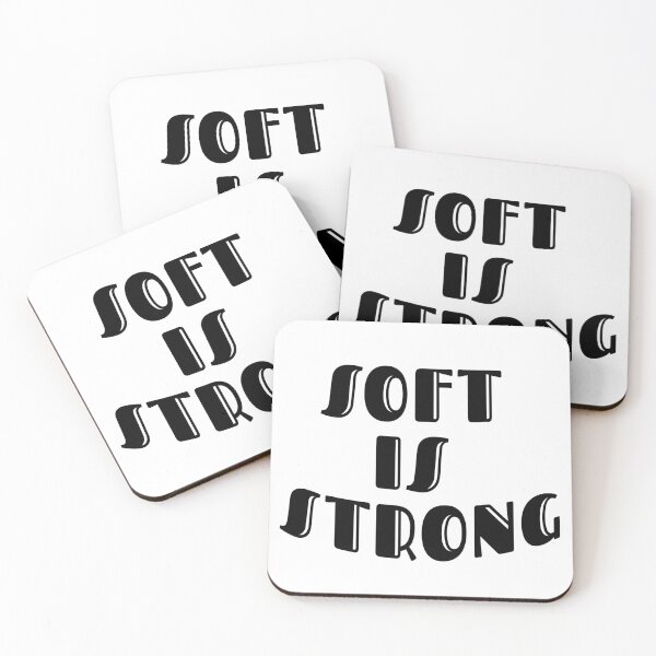 Item preview, Chunky 70s-style groovy lettering spells “SOFT IS STRONG” in black colors with a subtle wavy stack on transparent background. designed and sold by DavidMay.