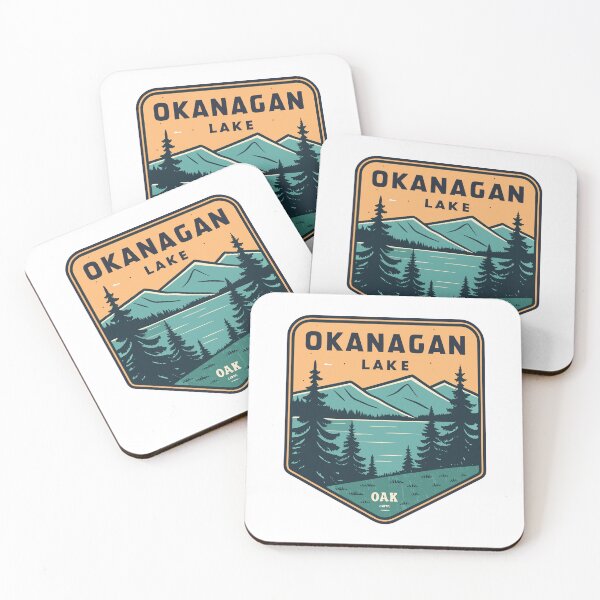 Item preview, Vintage Okanagan Lake Travel Badge – Retro Mountain and Pine Design designed and sold by VividOrganica.