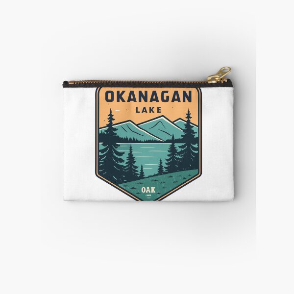 Item preview, Vintage Okanagan Lake Travel Badge – Retro Mountain and Pine Design designed and sold by VividOrganica.