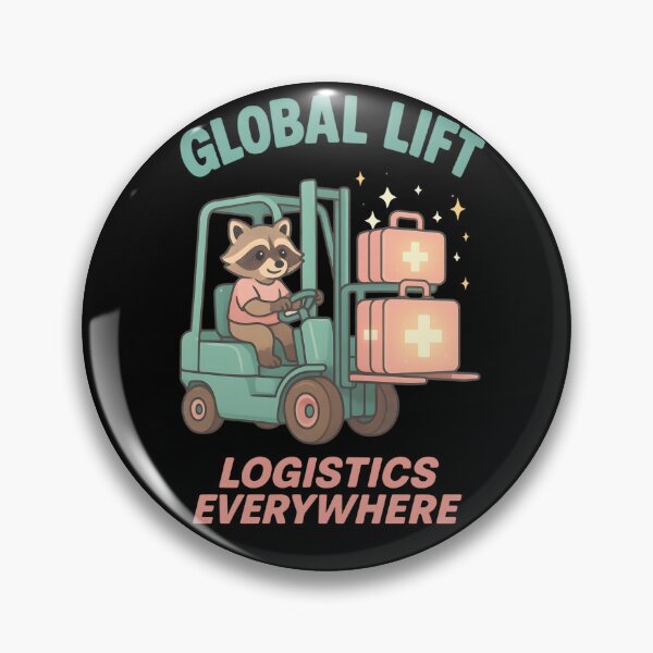 Item preview, Global Lift Logistics Everywhere – Funny Raccoon Forklift Operator Design designed and sold by ClinicalHubs.