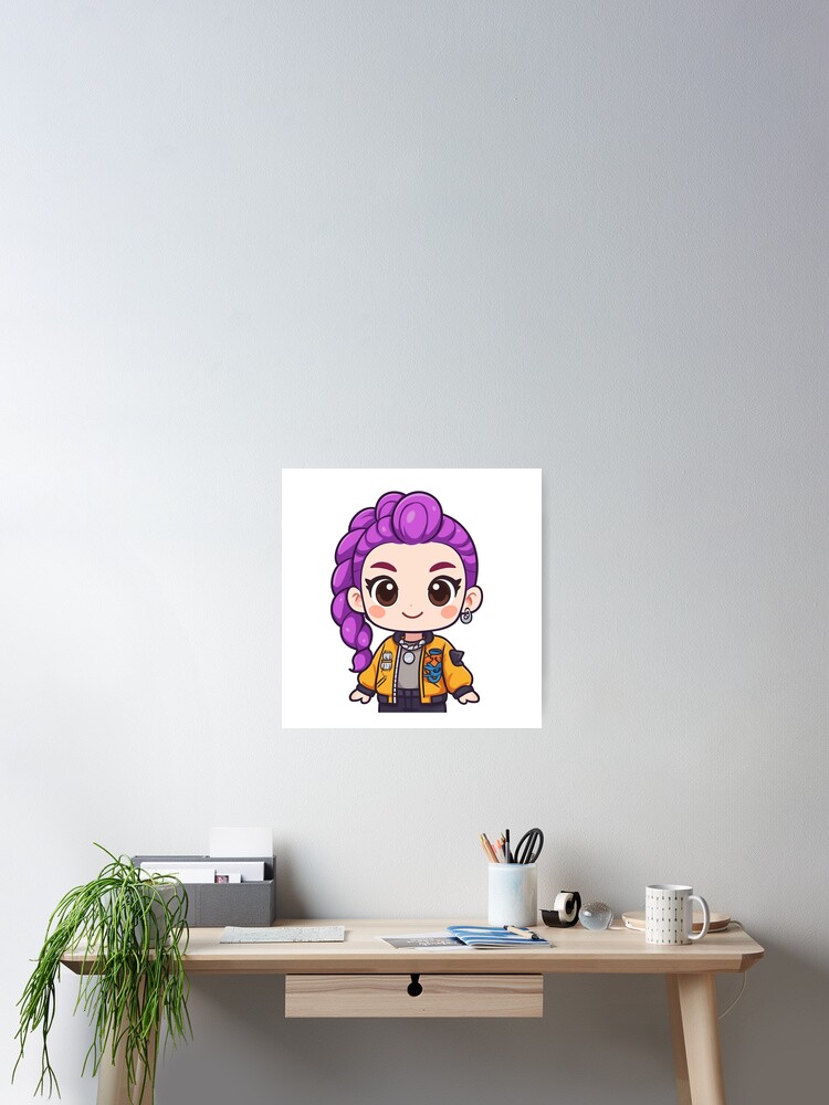 Kpop Demon Hunters Rumi Jacket Chibi Style Poster