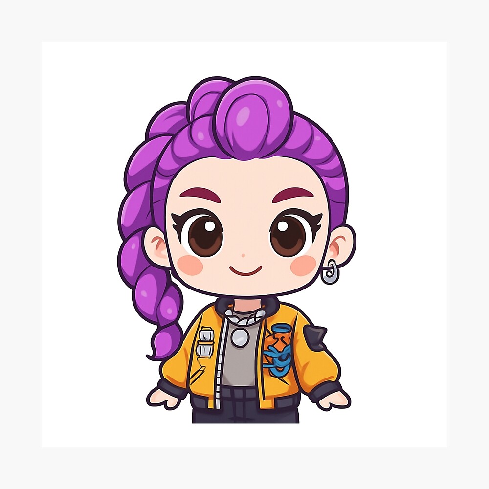 Kpop Demon Hunters Rumi Jacket Chibi Style Poster