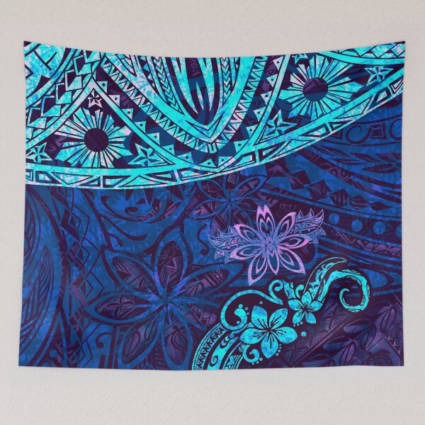 Item preview, Emerald Blue Splash Of Tie Dye Samoan tribal dress 5501 designed and sold by sunnthreads.