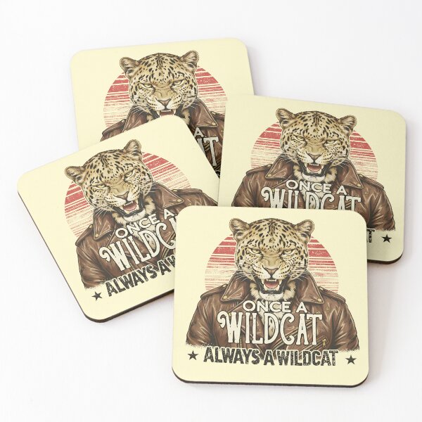 Item preview, Fierce Wildcat in a Leather Biker Jacket | Retro Mascot Spirit Art designed and sold by Imaginationbeyond.
