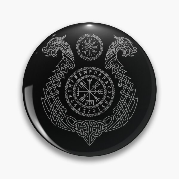 Item preview, Vikings Dragons whith Vegvisir, Helm of Awe and Futhark designed and sold by OniPicturesShop.