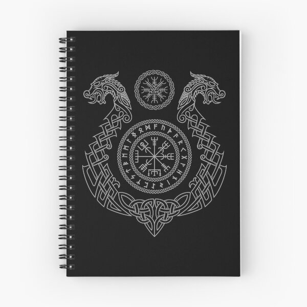 Item preview, Vikings Dragons whith Vegvisir, Helm of Awe and Futhark designed and sold by OniPicturesShop.
