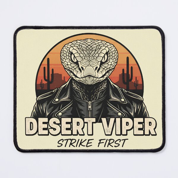 Item preview, Desert Viper in Leather Biker Jacket | Strike First Snake Art designed and sold by Imaginationbeyond.