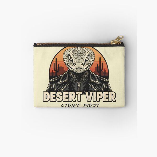 Item preview, Desert Viper in Leather Biker Jacket | Strike First Snake Art designed and sold by Imaginationbeyond.