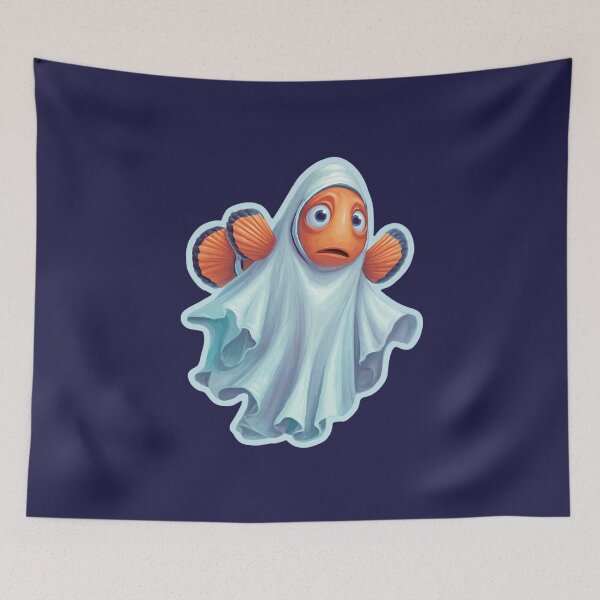 Item preview, Halloween Clownfish – Funny Ghost Cartoon Design designed and sold by Meiersbeste.