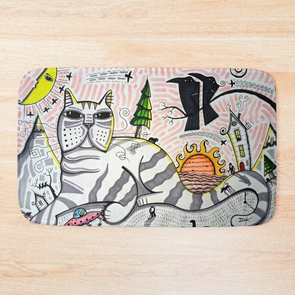 Item preview, Cat Landscape Under the Sun and Moon by David King (dk_2025sept15a) designed and sold by ArtistDavidKing.