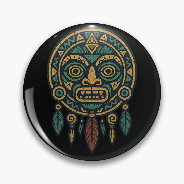 Item preview, Mayan Tribal Mask Ancient Sun Symbol Distressed designed and sold by AncientVibes.