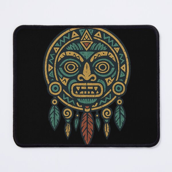 Item preview, Mayan Tribal Mask Ancient Sun Symbol Distressed designed and sold by AncientVibes.