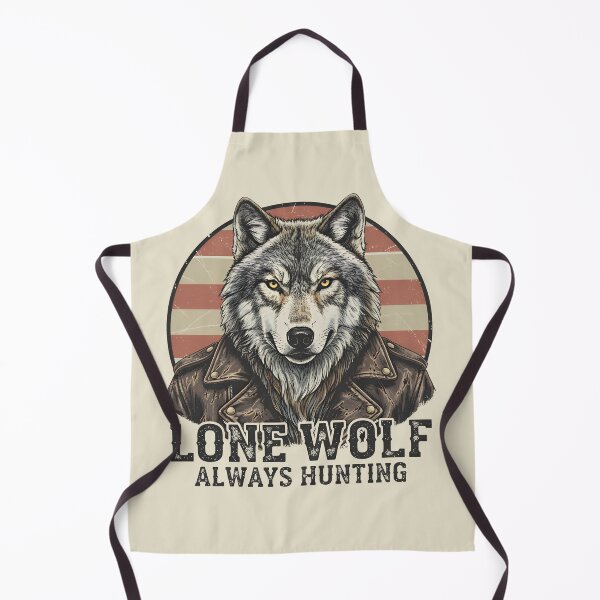 Item preview, Lone Wolf Always Hunting | Biker in Leather Jacket Vintage Art designed and sold by Imaginationbeyond.