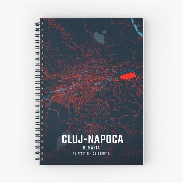 Item preview, Cluj-Napoca Red & Blue Minimalist Map designed and sold by HomeLivingCo.