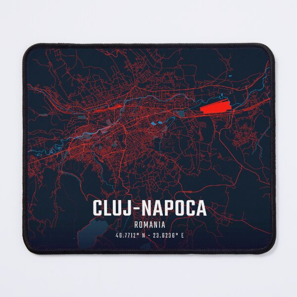 Item preview, Cluj-Napoca Red & Blue Minimalist Map designed and sold by HomeLivingCo.