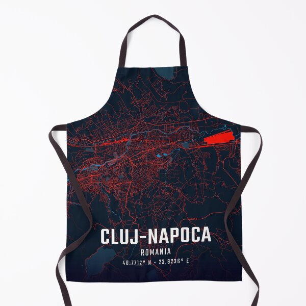 Item preview, Cluj-Napoca Red & Blue Minimalist Map designed and sold by HomeLivingCo.