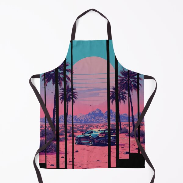 Item preview, 80s retro-futuristic landscape with palm trees and a sports car neon colors 4 designed and sold by Neon G.