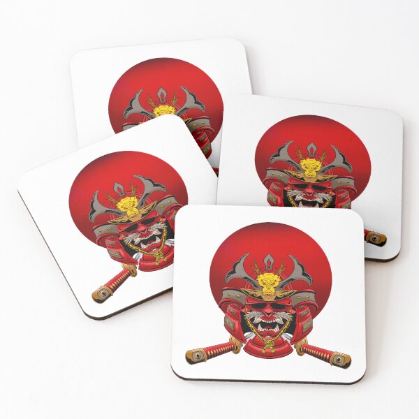 Item preview, Red Samurai Mask with Wakizashi and Crimson Moon designed and sold by LukasDraw.