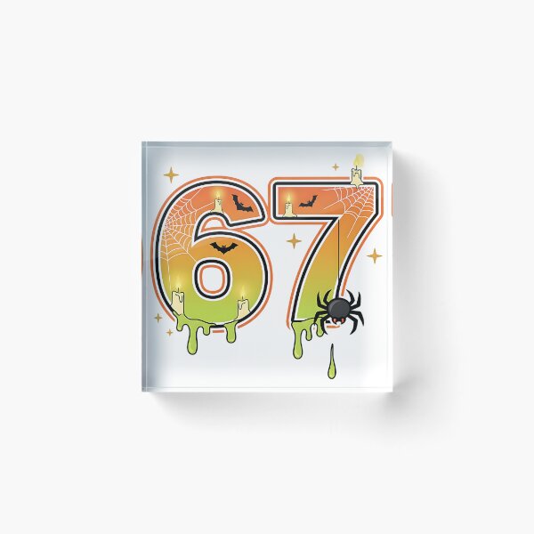 Item preview, Halloween 67 Number Spooky Pumpkin Spider Web Bat Candle Design designed and sold by ArtDesignTp.