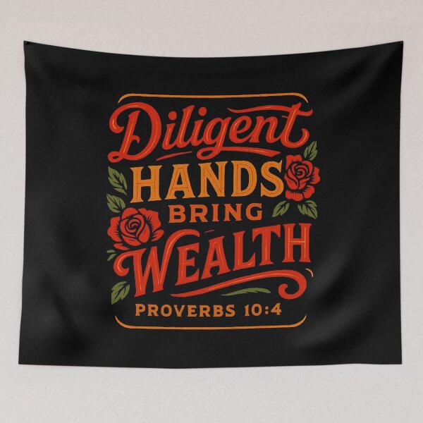 Item preview, Proverbs 10:4 Diligent Hands Bring Wealth designed and sold by plushism.