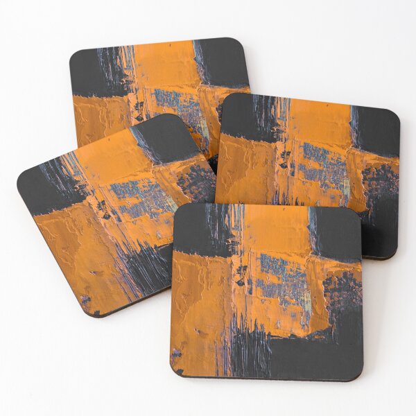 Item preview, Abstract Painting in Black and Orange Yellow designed and sold by ElaSzczepaniak.