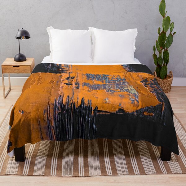 Item preview, Abstract Painting in Black and Orange Yellow designed and sold by ElaSzczepaniak.