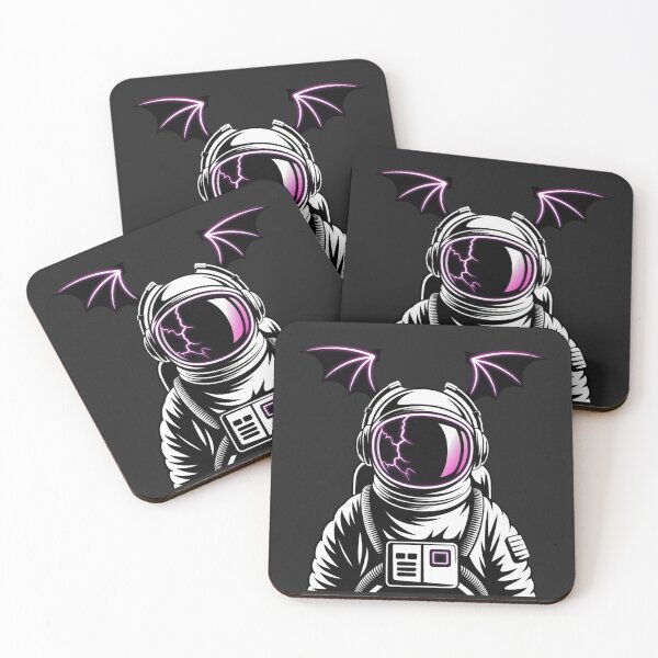 Item preview, Astronaut with Bat Headphones – Halloween Neon Hip-Hop Space Design designed and sold by ColorSplash123.