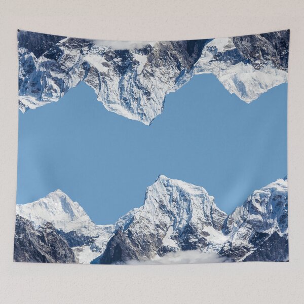 Item preview, Surreal symmetry snowy mountains reflection art designed and sold by Cre8Gift.