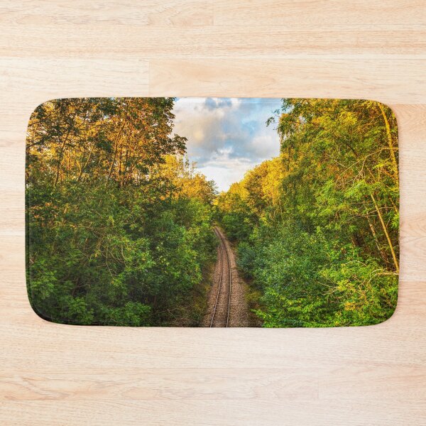 Item preview, Skipton, Airedale Line Railway Path Through Lush Forest designed and sold by Paul Thompson Photography.