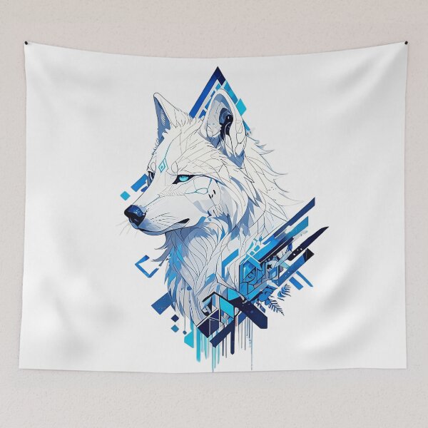 Item preview, Celestial Ice Wolf – Geometric Spirit Animal designed and sold by Dyan4.