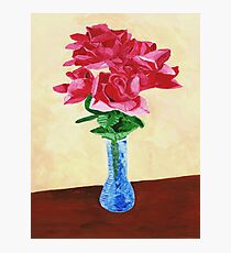 Vase of Red Flowers Photographic Print