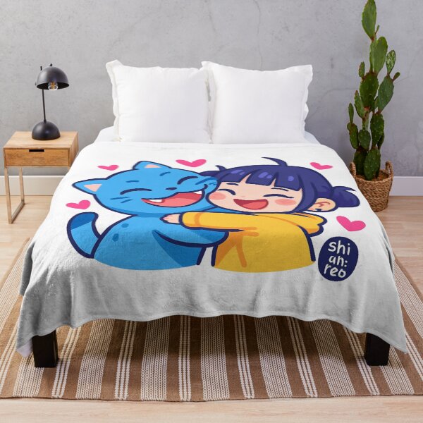 Item preview, Kpop Demon Hunters Blue Cat Hugging Chibi Girl designed and sold by nighto-0W.