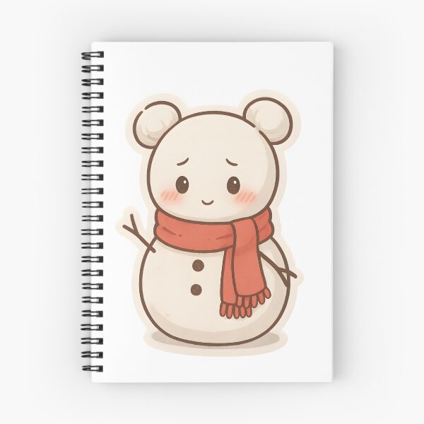 Item preview, Shy Kawaii Snowman with Space Buns designed and sold by OsasChild.