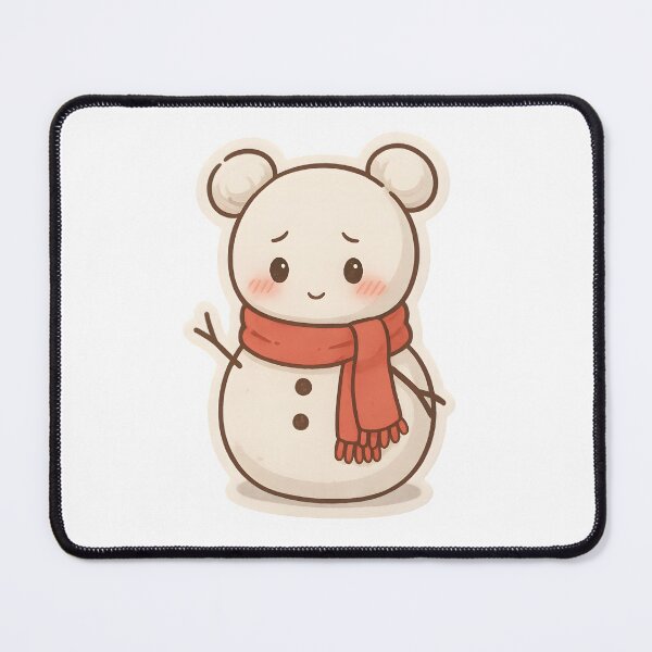 Item preview, Shy Kawaii Snowman with Space Buns designed and sold by OsasChild.