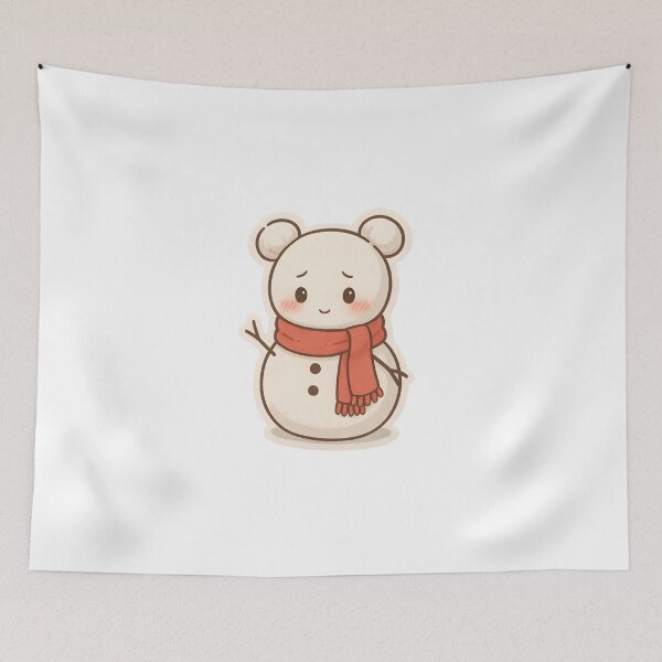 Item preview, Shy Kawaii Snowman with Space Buns designed and sold by OsasChild.