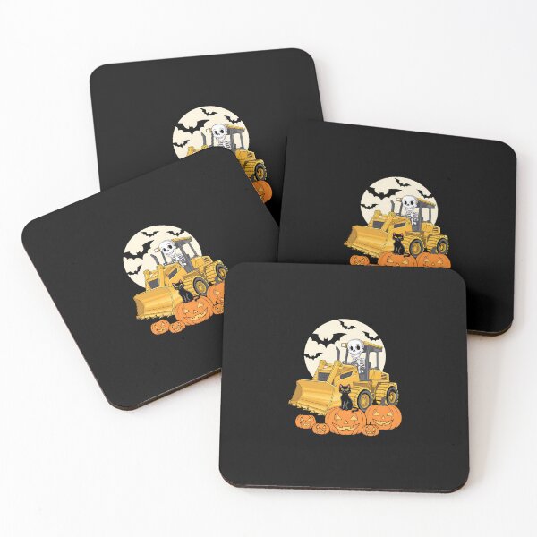 Item preview, Skeleton Driving Pumpkin Bulldozer designed and sold by sandrahofer-art.