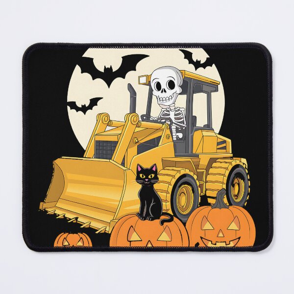 Item preview, Skeleton Driving Pumpkin Bulldozer designed and sold by sandrahofer-art.