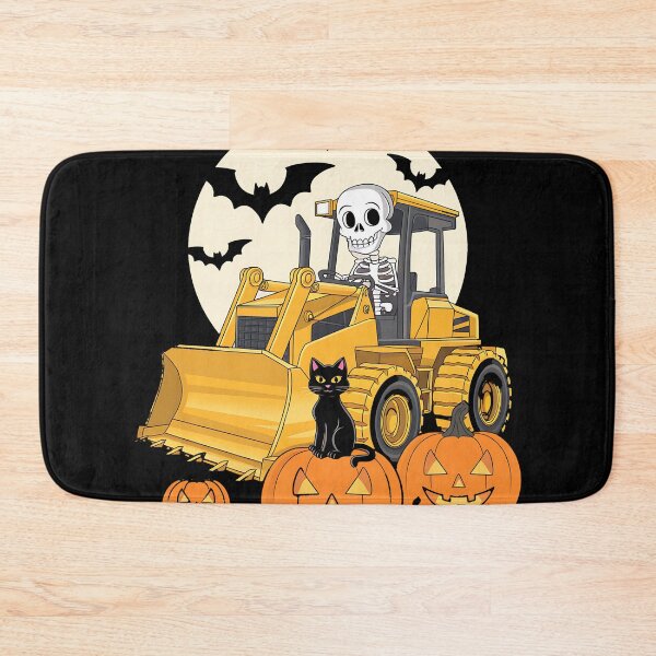 Item preview, Skeleton Driving Pumpkin Bulldozer designed and sold by sandrahofer-art.