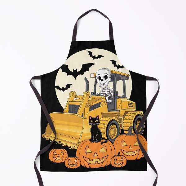 Item preview, Skeleton Driving Pumpkin Bulldozer designed and sold by sandrahofer-art.
