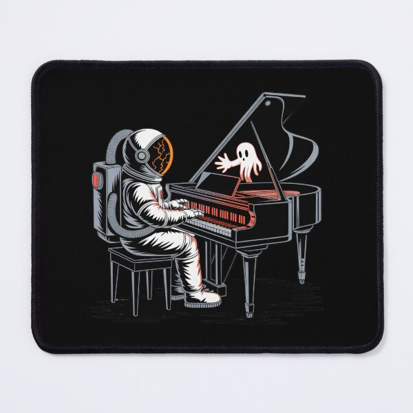 Item preview, Astronaut with Phantom Piano – Halloween Neon Haunted Space Design designed and sold by ColorSplash123.