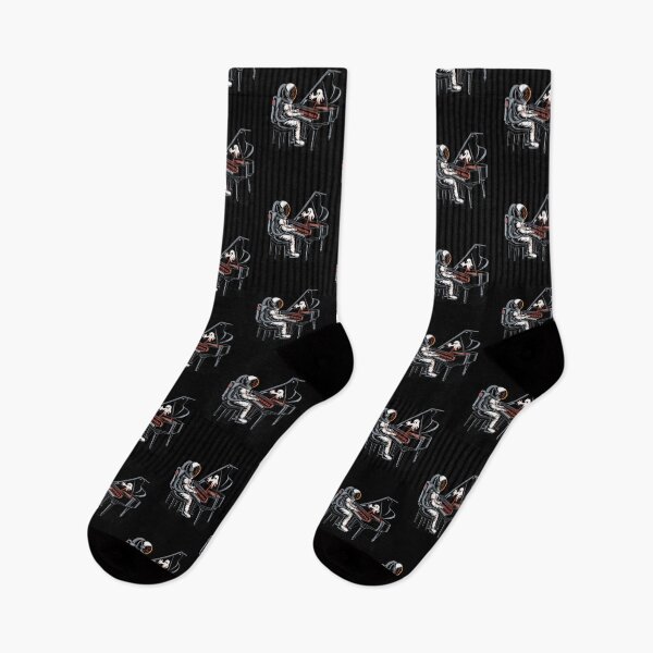 Item preview, Astronaut with Phantom Piano – Halloween Neon Haunted Space Design designed and sold by ColorSplash123.
