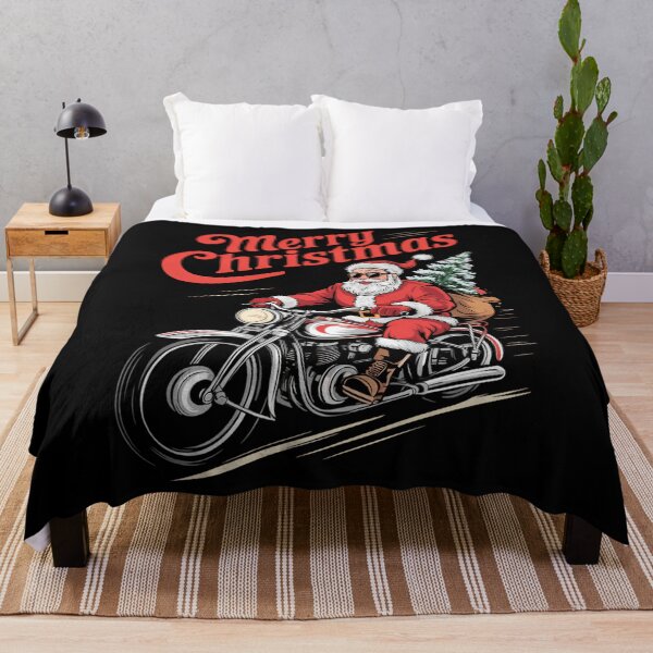 Item preview, Merry Christmas Biker Santa Xmas Motorcycle Bike designed and sold by LunaCrazeArt.