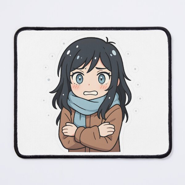 Artikelvorschau, Shonen Anime Mädchen mit schwarzen Haaren und blauen Augen in der Kälte entworfen und verkauft von OsasChild.