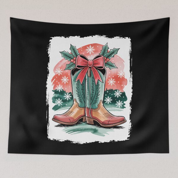 Item preview, Merry Christmas Cowgirl Coquette Western Xmas Holiday designed and sold by LunaCrazeArt.