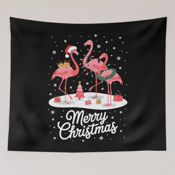 Item preview, Merry Christmas Santa Flamingo Xmas designed and sold by LunaCrazeArt.