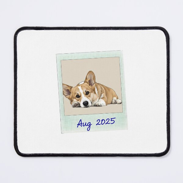Item preview, Chill Corgi — Relaxed Dog Reclining Side-On Within Sepia Frame designed and sold by zoughlal.