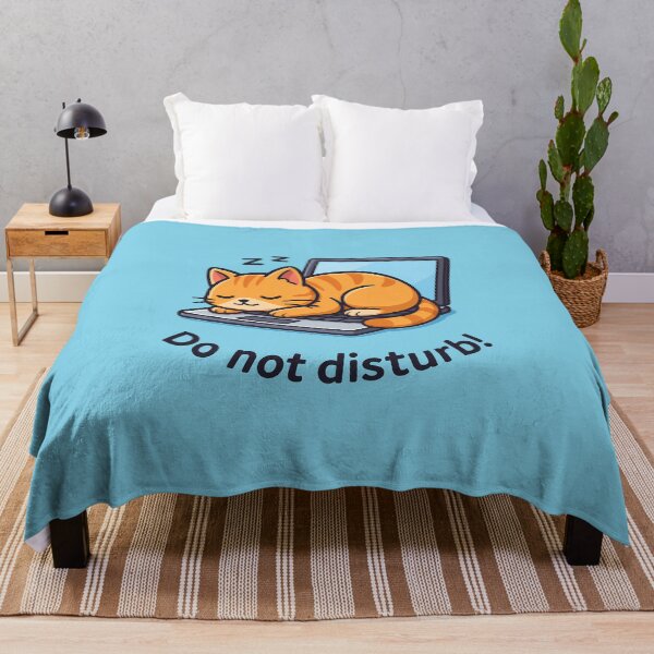 Item preview, Do Not Disturb Cat Laptop Sticker designed and sold by Yuliya Brush.